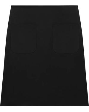 Courreges Minigonna Con Finitura Satinata - Nero