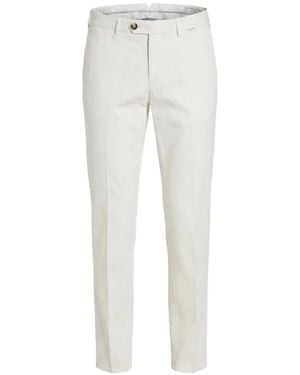 Brunello Cucinelli Pressed-Crease Straight-Leg Trousers - White
