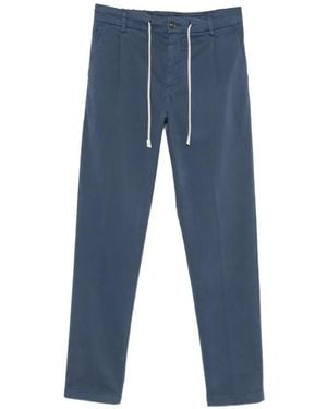 Eleventy Drawstring-Fastening Straight-Leg Trousers - Blue