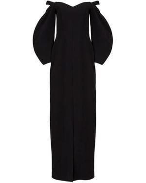 MOOS STUDIO Tulip Off-The-Shoulder Balloon-Sleeve Maxi Dress - Black