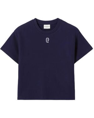 Claudie Pierlot Embroidered Cotton T-Shirt - Blue