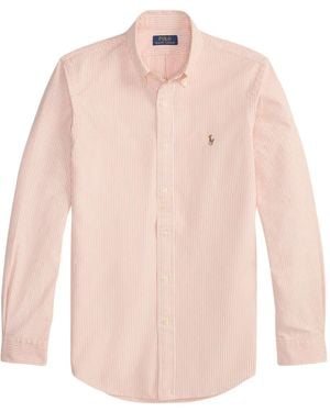 Polo Ralph Lauren Logo-Embroidered Striped Oxford Shirt - Pink