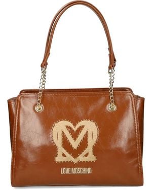 Love Moschino スタッズ ショルダーバッグ - ブラウン