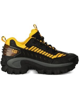Caterpillar Pull-Tab Panelled Lace-Up Trainers - Black