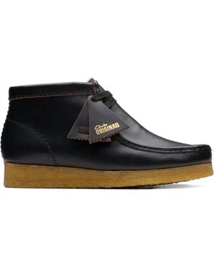 Clarks Wallabee Leather Boots - Black
