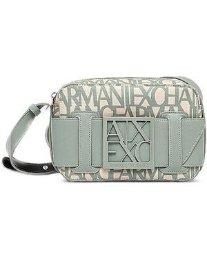 ARMANI EXCHANGE Logo-Plaque Buckle Satchel - Grey