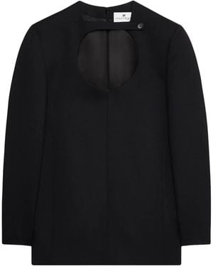 Courreges Cut-Out Virgin-Wool Minidress - Black