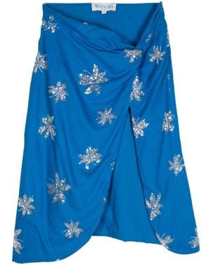 Waimari Ari Draped Midi Skirt - Blue