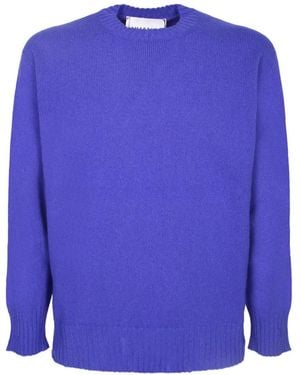 Amaranto Ribbed-Trim Sweater - Blue