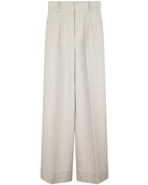 Alberta Ferretti Pleat-Detail Palazzo Trousers - White