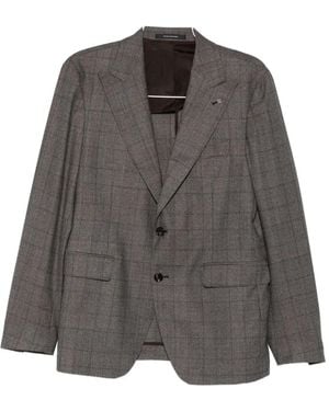 Tagliatore Check-Pattern Two-Piece Suit - Grey