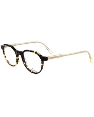 Lacoste Tortoiseshell-Effect Geometric-Frame Glasses - White