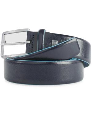 Piquadro Prong-Buckle Leather Belt - Blue