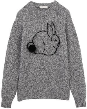 Joshua Sanders Melierter Pullover Mit Hasenmotiv - Grau