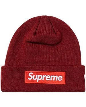 Supreme X New Era Box Logo Beanie - Red