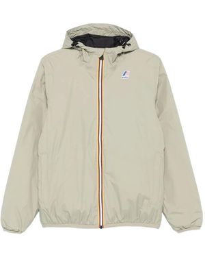 K-Way Hooded Zip-Front Jacket - Natural