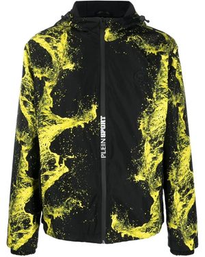 Philipp Plein Graphic-Print Zip-Up Hooded Jacket - Black