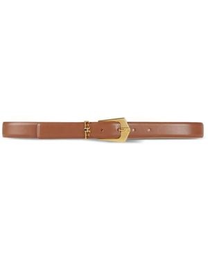 Elisabetta Franchi Leather Belt With Logo Details - White