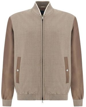 Paul & Shark Hybrid Bomber Jacket - Natural