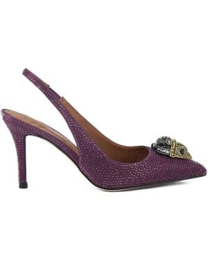 Kurt Geiger 85Mm Belgrava High Sling Embellished High-Heeled Court Shoes - Purple