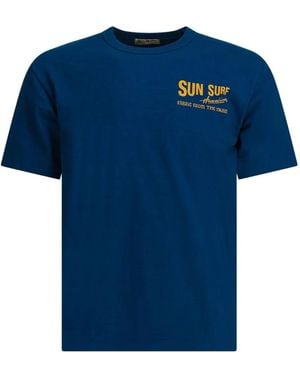 Sun Surf Katoenen T-Shirt Met Logoprint - Blauw