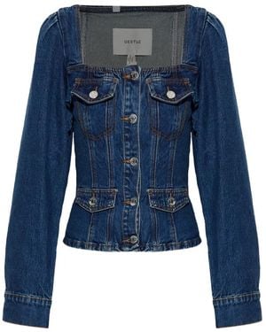 Gestuz Button Denim Jacket - Blue