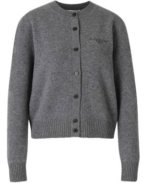 Givenchy Cardigan mit Logo-Stickerei - Grau