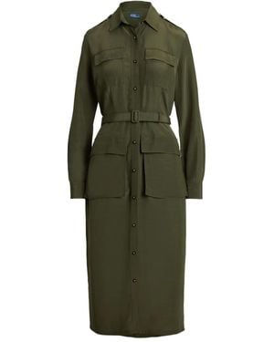 Polo Ralph Lauren Button-Up Shirt Midi Dress - Green