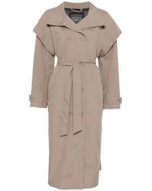 Herno Double-Breasted Belted Coat - Natural