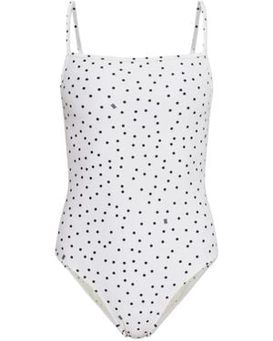 By Malene Birger Astrid Polka-Dot Swimsuit - White