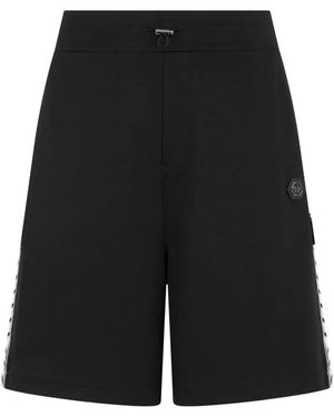 Philipp Plein Side-Stripe Track Shorts - Black