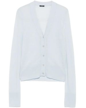 JOSEPH Button-Front Long-Sleeve Cardigan - White