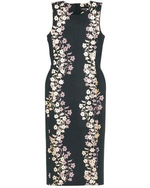 Cynthia Rowley Floral-Print Sleeveless Midi Dress - Black