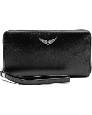 Zadig & Voltaire Compagnon Grained Leather Wallet - Black