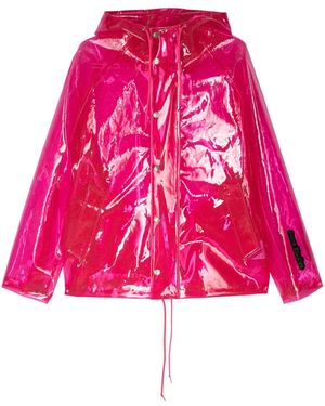Acne Studios Transparent Hooded Jacket - Red