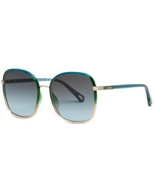 Chloé Eckige Sonnenbrille Mit Farbverlauf - Blau