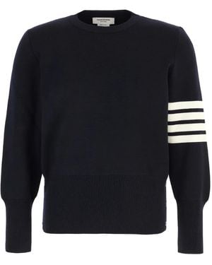 Thom Browne ネイビー メリノ ウール 4bar ストライプ セーター - ブルー