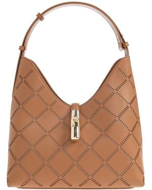 Furla Medium Goccia Laser-Cut Shoulder Bag - Brown