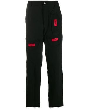 424 Contrasting Patch Logo Pants - Black