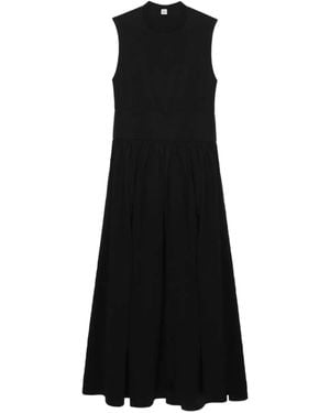 TOTEME Sleeveless Pleated Maxi Dress - Black