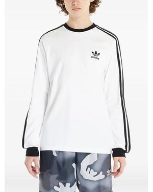 adidas Side-Stripe Raglan-Sleeve T-Shirt - White