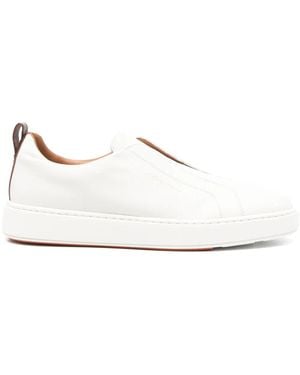 Santoni レザースニーカー - ホワイト