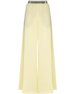 Stella McCartney Logo-Waistband Palazzo Trousers - Yellow