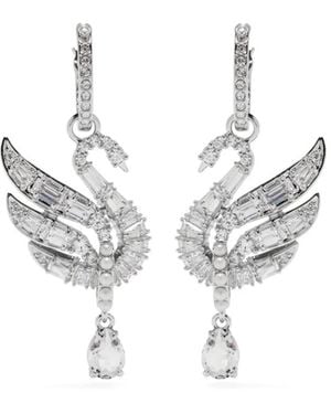 Swarovski Swan Crystal Earrings - White