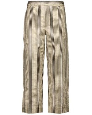 Commas Striped Elasticated-Waist Trousers - Natural