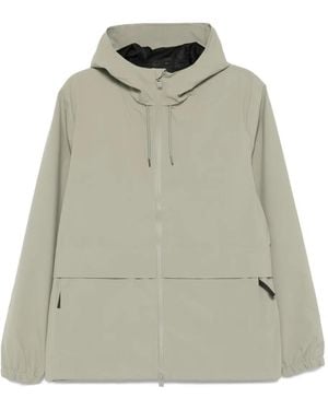 Rains Hooded Zip-Front Jacket - Green
