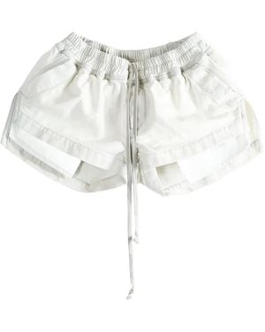 Rick Owens Mist-Colored Drawstring Shorts - White