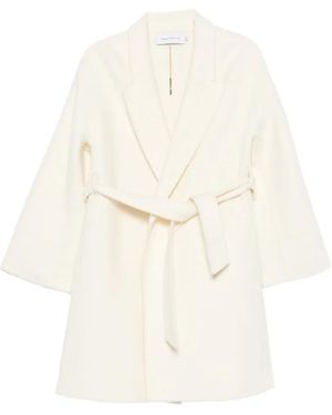 SIMONA CORSELLINI Belted Wide-Sleeve Coat - White