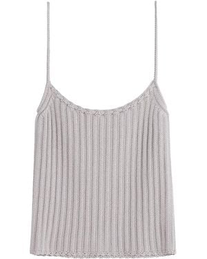 Lanvin Ribbed Knit Top - Gray
