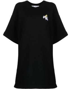 Off-White c/o Virgil Abloh Floral Arrows T-Shirt Dress - Black